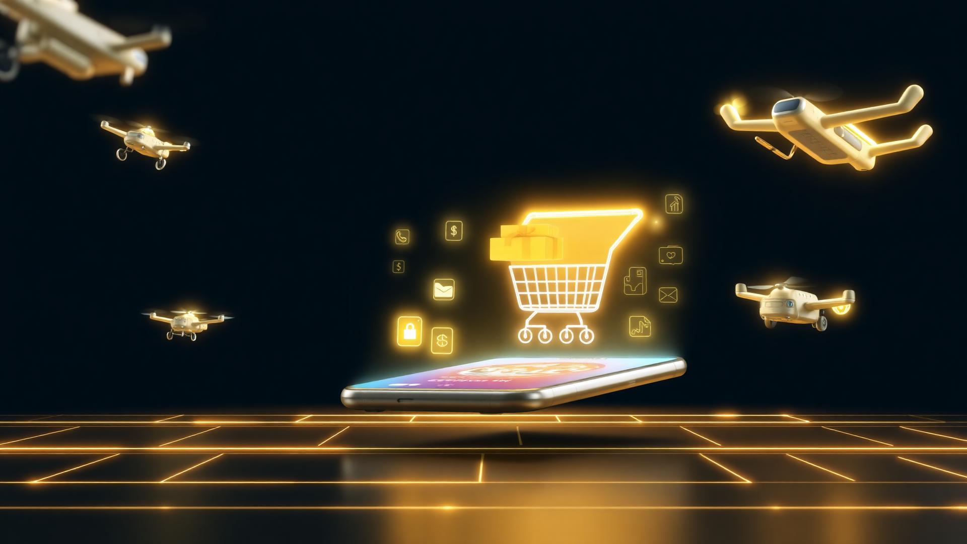 Futuristic e-commerce storefront concept
